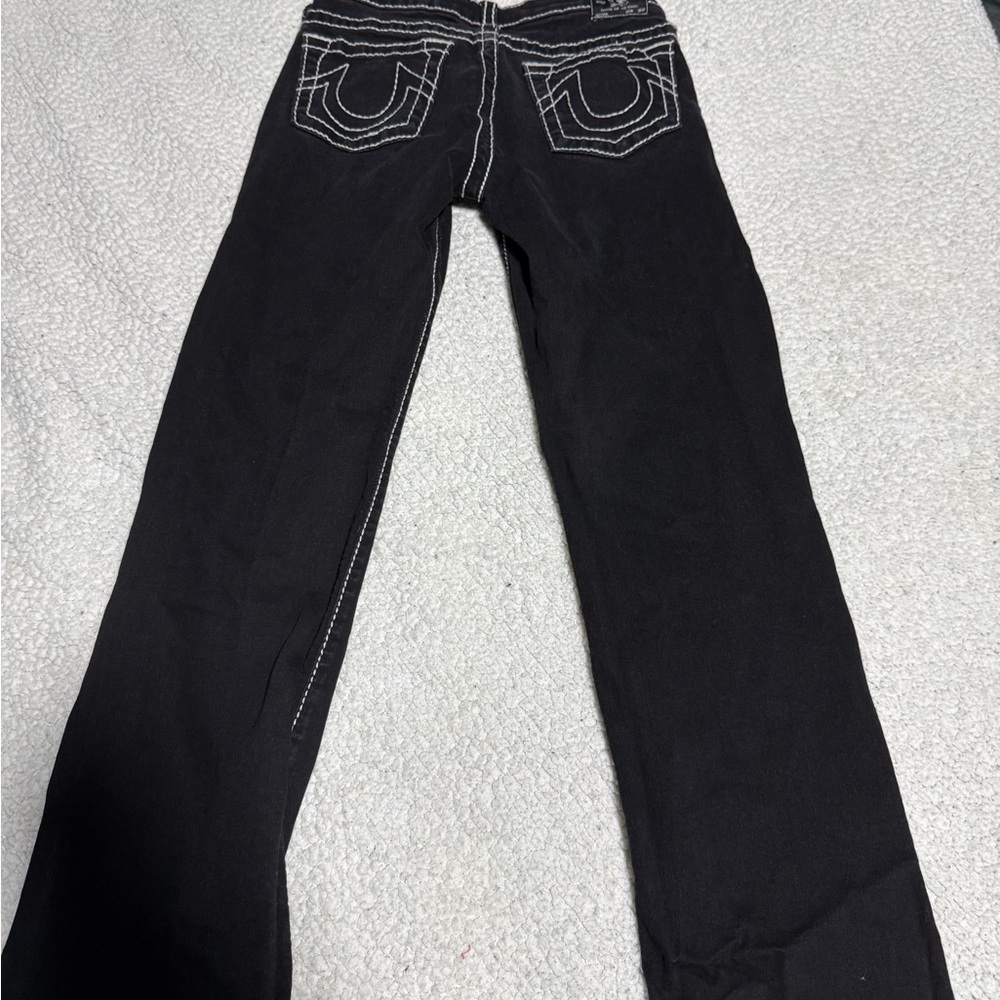 True Religion Black Denim with White Stitching